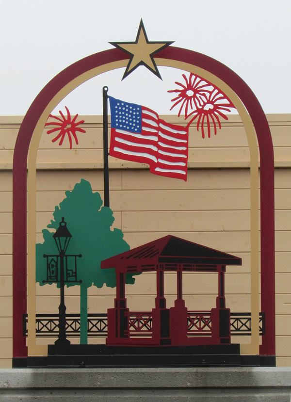 imageofmetalonralstonwelcomesign